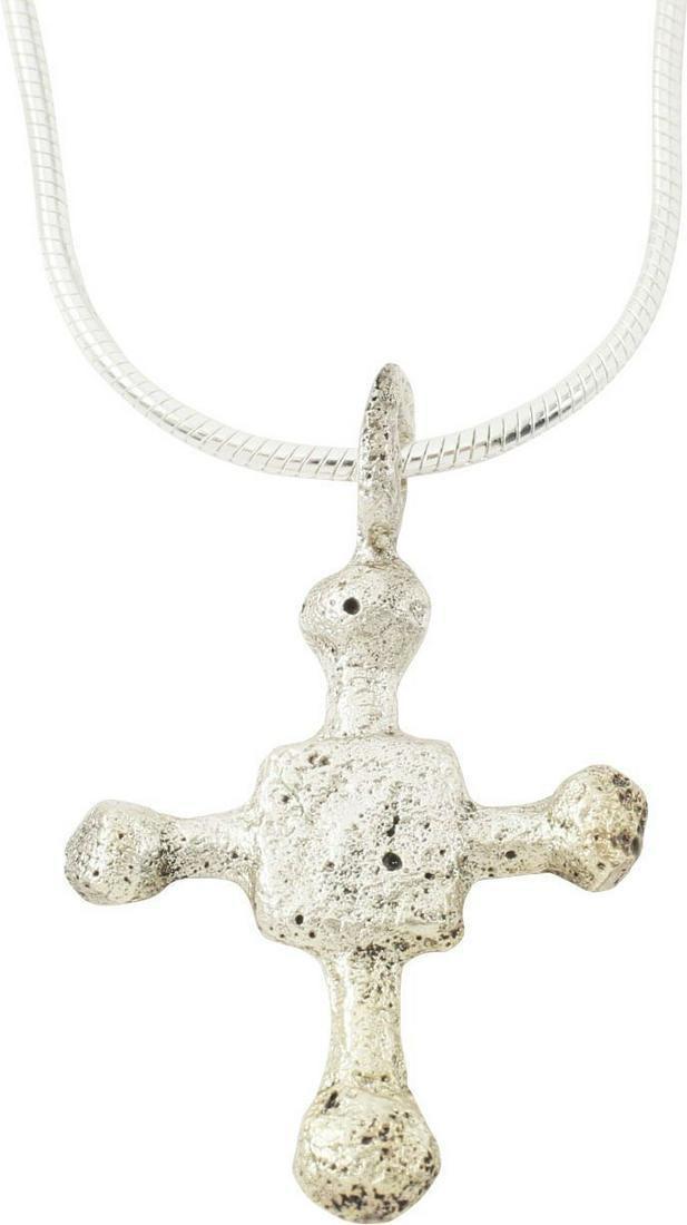 MEDIEVAL CHRISTIAN CROSS C.800-1000 AD: Carolingian, the period of Chrlemange. The emergence from the Dark Ages is embodied in the rise to power of the Frankish King, Charlemagne in 768 (founder of the Holy Roman Empire after 800) followed 