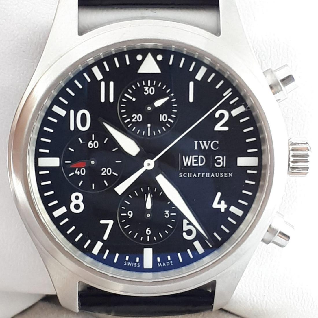 IWC - Pilot Chronograph Automatic - Ref: IW3717 - Men -: Brand: IWC Model: Pilot Chronograph Automatic Reference Number: IW3717 Gender: Men Period: 2000-2010 Movement: Automatic Case material: Steel Type: Chronograph wristwatch Shipped Insured: Yes Conditio
