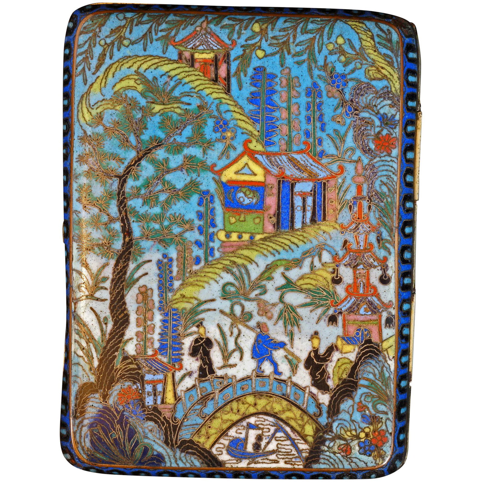 Chinese Republic cloisonné Cigarette or Card Case (1 of 5)