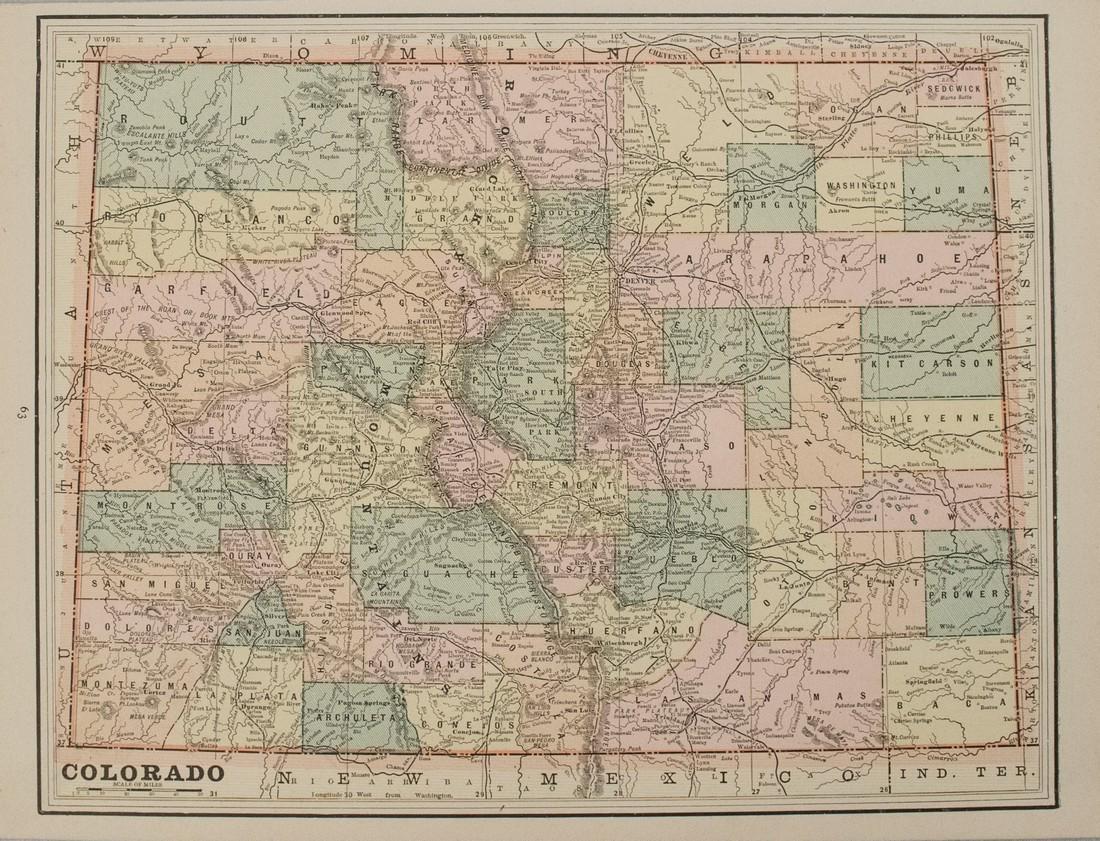 1887 Cram Map of Colorado -- Colorado (1 of 1)