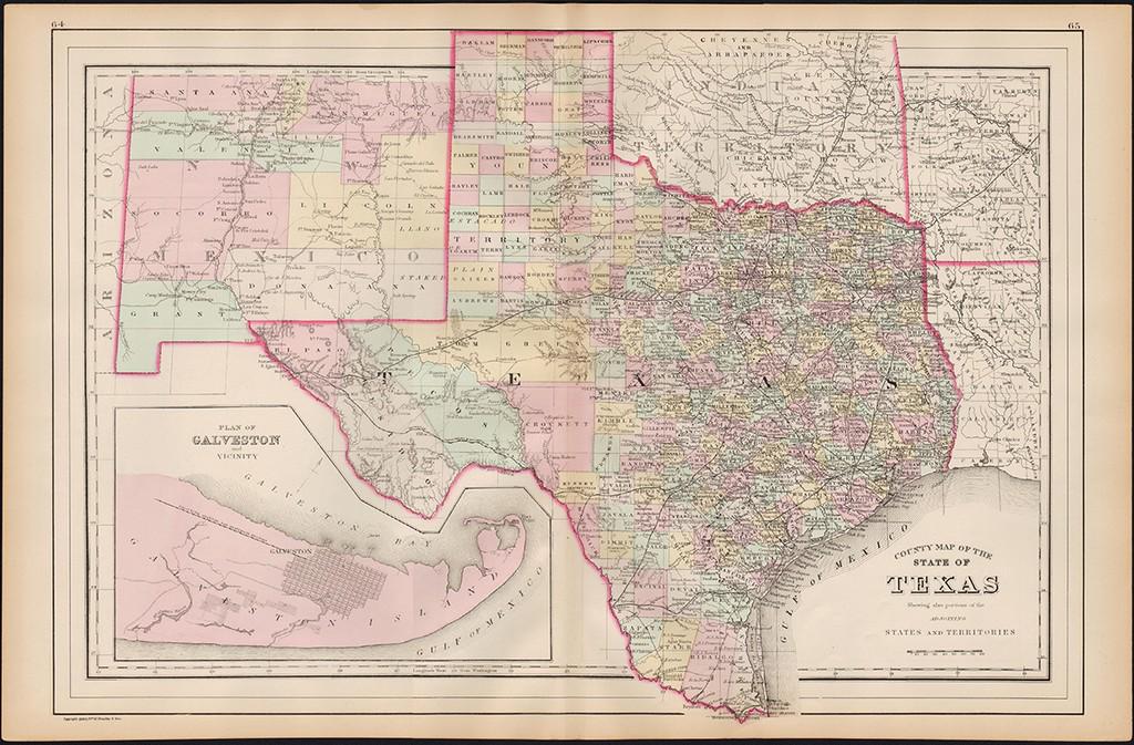 County Map of the State of Texas, 1886 (1 of 4)