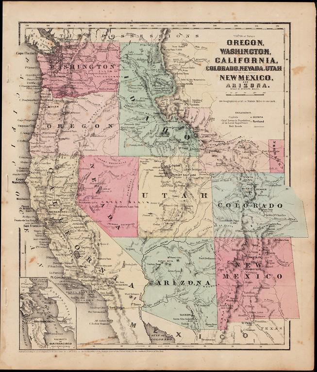1839 Western States – unsettled borders, Colton (1 of 4)