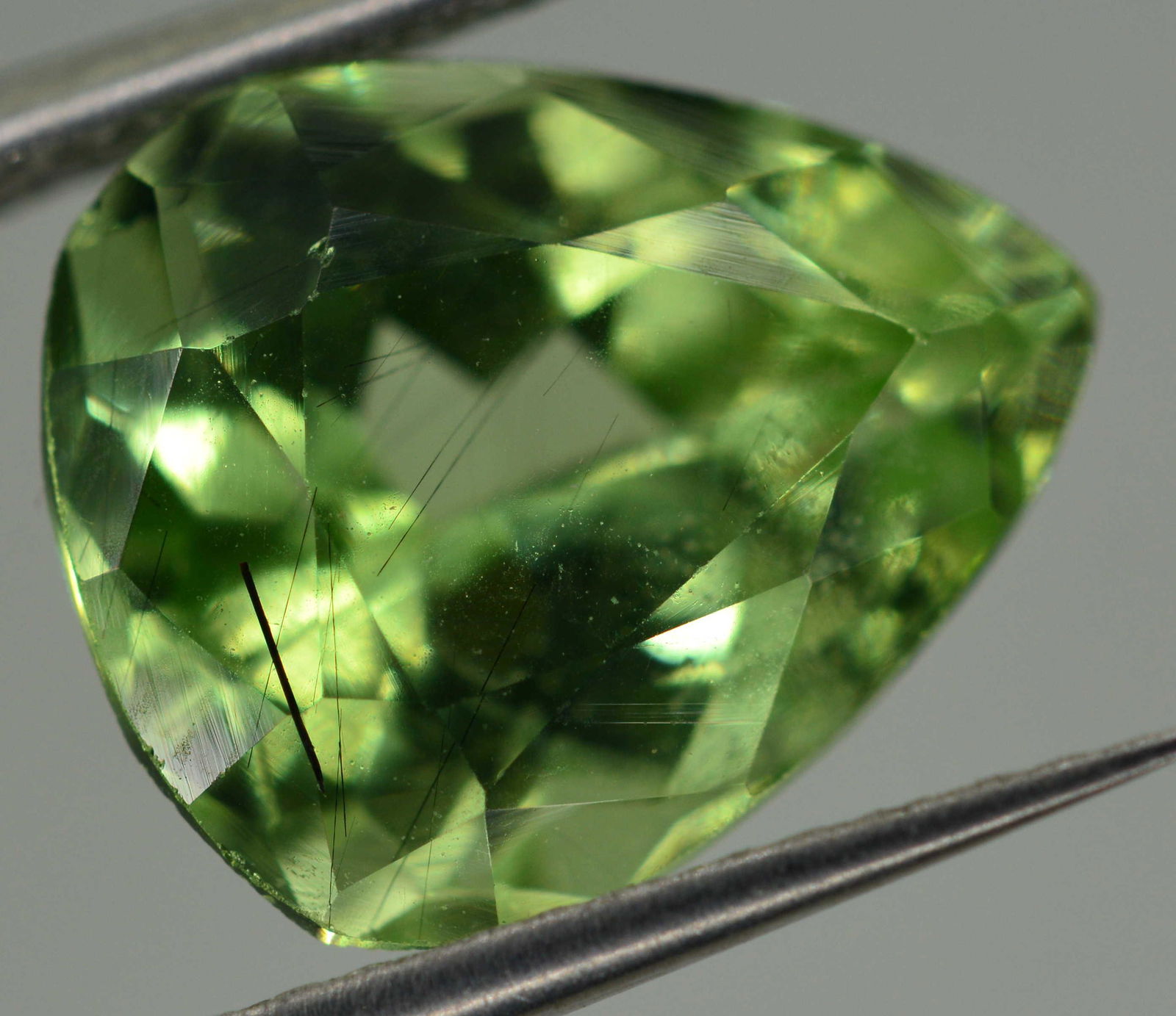 3.15 Carats Natural Pear Cut Rutile Peridot ~ 10x8x6 MM (1 of 5)