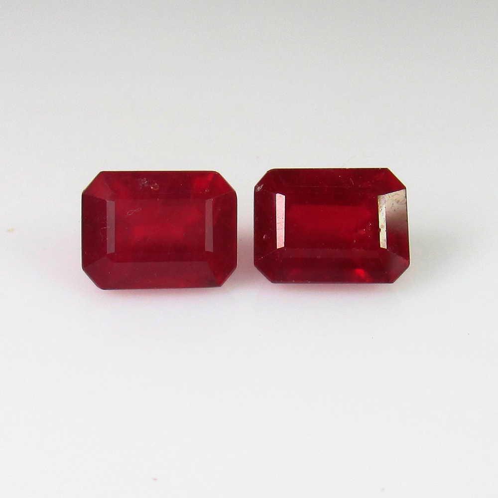 4.90 Ctw Natural Mozambique Red Ruby Octagon Pair (1 of 4)
