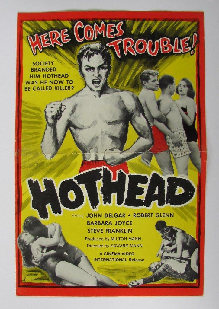 OLD c1963 HOTHEAD by MILTON & EDWARD MANN MOVIE POSTER (1 of 3)