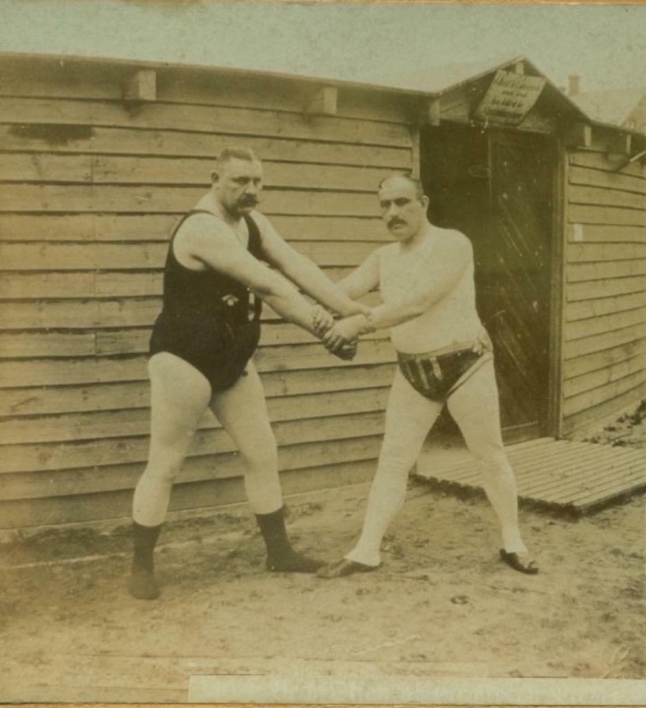 c 1890 BOXER s TWO HEAVYWEIGHT FIGHTER s in COSTUME,: c 1890 BOXER s TWO HEAVYWEIGHT FIGHTER s in COSTUME, DENMARK Soderwall CHICAGO c 1890 BOXER s TWO HEAVYWEIGHT FIGHTER s in COSTUME, DENMARK Soderwall CHICAGO Description Circa 1890 Stereoview; Depicti
