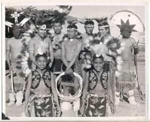 ca 1940 NATIVE AMERICAN INDIAN HOOP DANCERS GROUP of (1 of 1)