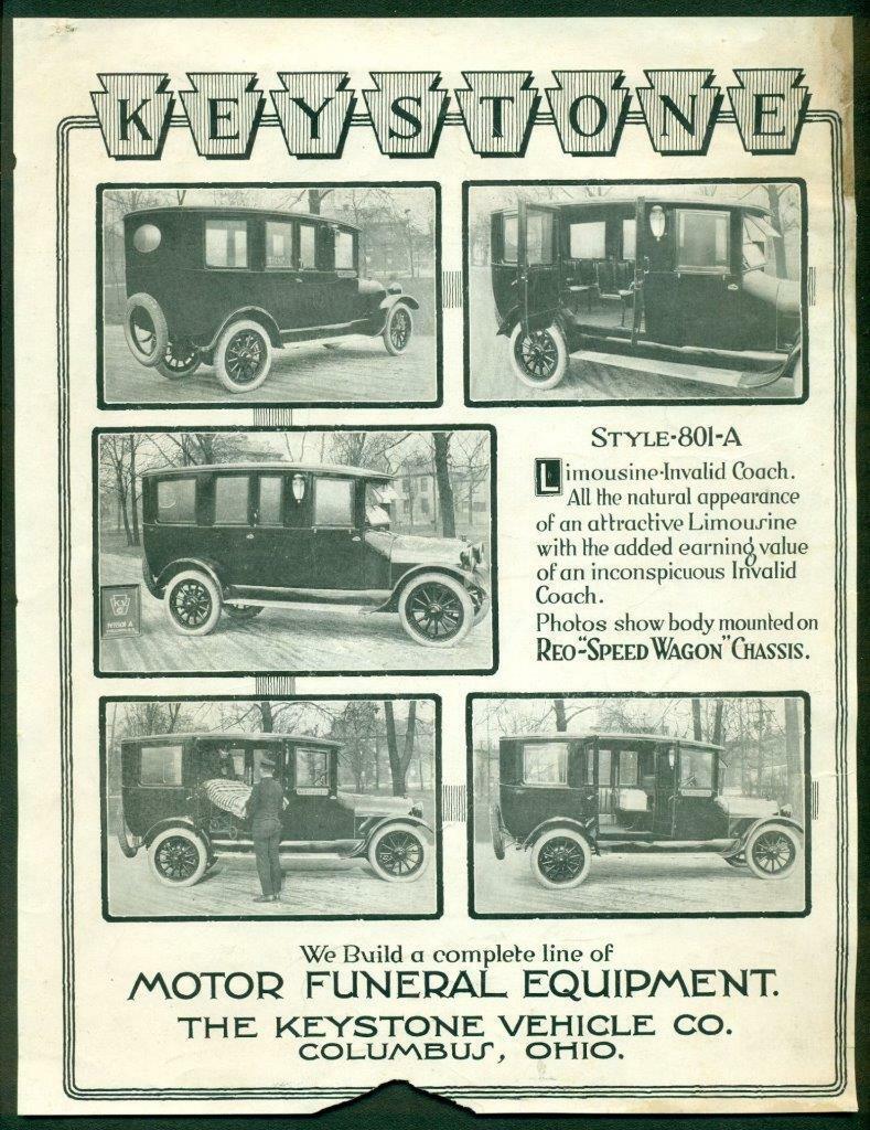 c1915 HEARSE AD, KEYSTONE VEHICLE MOTOR Co. FUNERAL: c1915 HEARSE AD, KEYSTONE VEHICLE MOTOR Co. FUNERAL EQUIPMENT, REO, COLUMBUS OH c1915 HEARSE AD, KEYSTONE VEHICLE MOTOR Co. FUNERAL EQUIPMENT, REO, COLUMBUS OH Description Vintage Illustrated Advertis