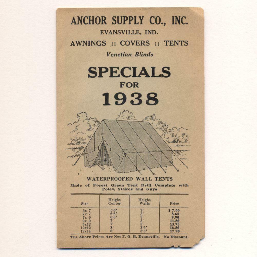 OLD VINTAGE 1938 ANCHOR SUPPLY CO Evansville INDIANA (1 of 3)