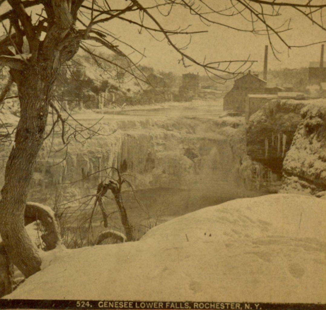 ca. 1880 GENESEE RIVER LOWER FALLS FROZEN ICE ROCHESTER (1 of 3)