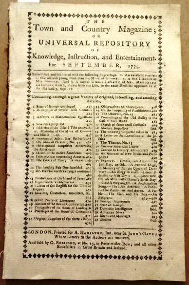 1775 Magazine George Washington Letter (1 of 4)