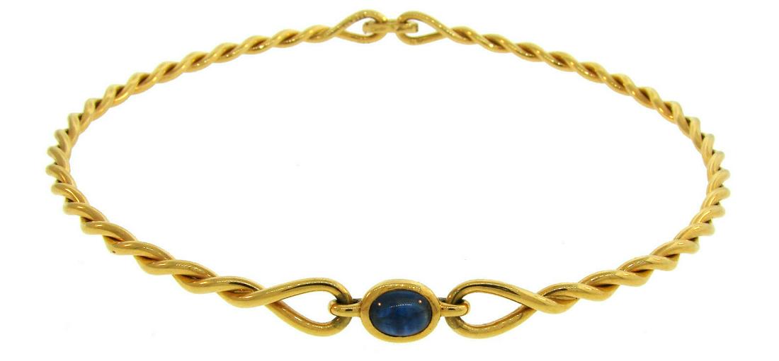 CARTIER Sapphire 18k Yellow Gold Choker NECKLACE 1980s (1 of 8)