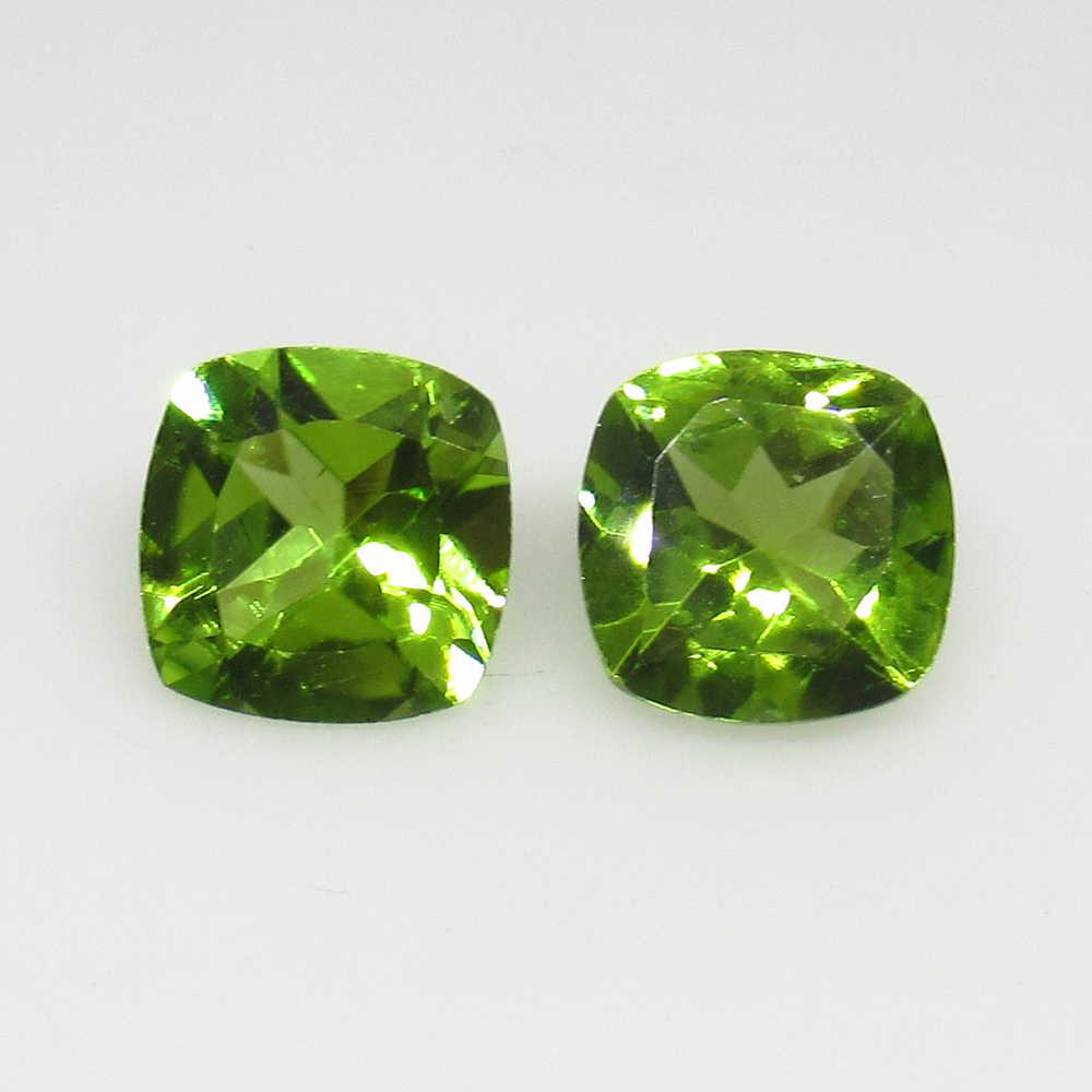 3.00 Ct Genuine Pakistan Peridot Cushion Pair: No Reserve! Title: 3.00 Ct Genuine Pakistan Peridot Cushion Pair Stone Clarity: VVS Gemstone: Natural Peridot Carat Weights: 3.00 Size/Dimensions: 7.30 x 7.30 x 4.50 mm / 2 PC's Top Class Full Luster 