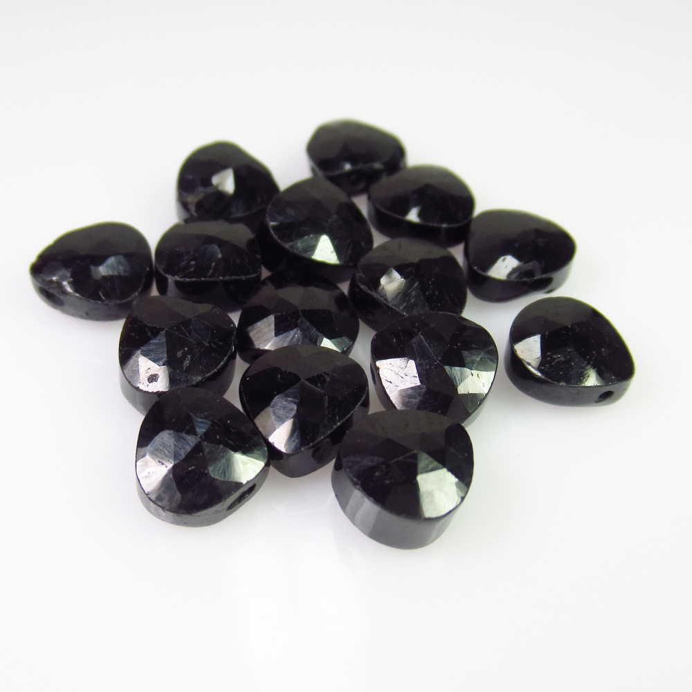 25.98 Ct Genuine 15 Drilled Black Spinel Pear Beads: No Reserve! Title: 25.98 Ct Genuine 15 Drilled Black Spinel Pear Beads Stone Clarity: Opaque Gemstone: Natural Black Spinel Beads Carat Weights: 25.98 Size/Dimensions: 6.8x6.5 to 6.9x6.8 mm / 15 PC's 