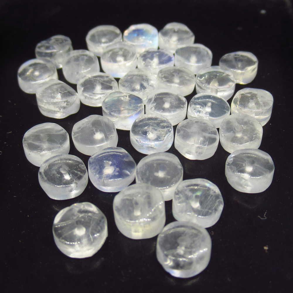 27.33 Ct Genuine 31 Drilled Moonstone Round Beads: No Reserve! Title: 27.33 Ct Genuine 31 Drilled Moonstone Round Beads Stone Clarity: Semi-Transparent Gemstone: Natural Moonstone Beads Carat Weights: 27.33 Size/Dimensions: 5.60 - 6.10 mm / 31 PC's Dr