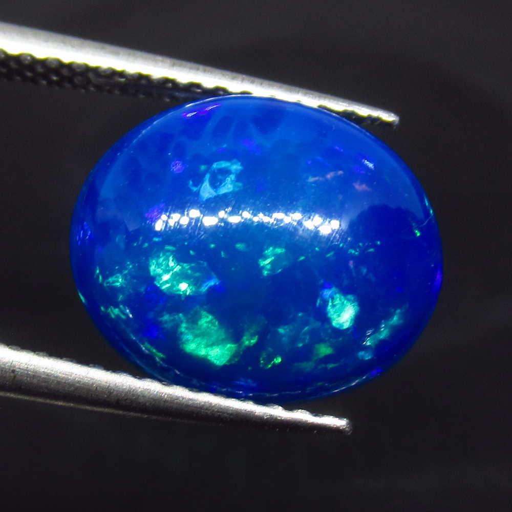 2.39 Ct Genuine Ethiopian Blue Fire Opal Oval Cab (1 of 2)