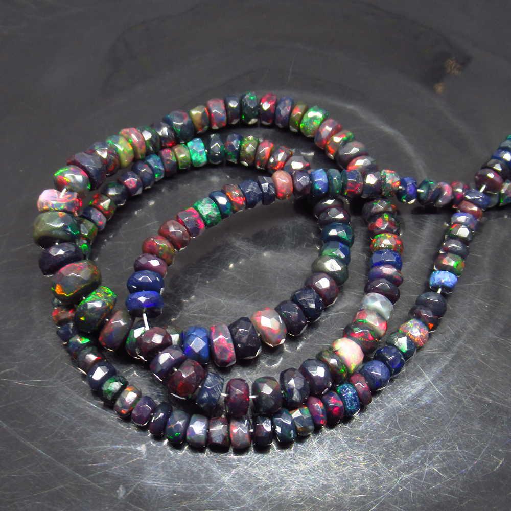 44.91 Ct Genuine 155 Drilled Faceted Fire Black Opal (1 of 2)