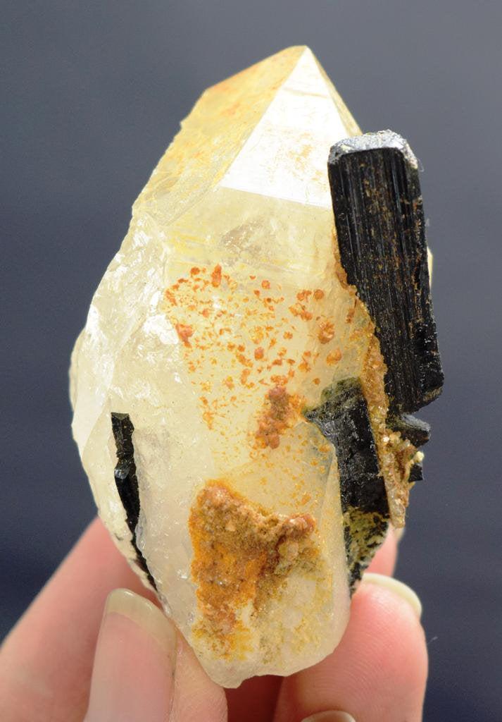 55 gram terminated Green Cap Tourmaline Crystals on: Item details Handmade Material tourmaline more 55 gram terminated Green Cap Tourmaline Crystals on Quartz Specimnen from Staknala Pakistan - Weight: