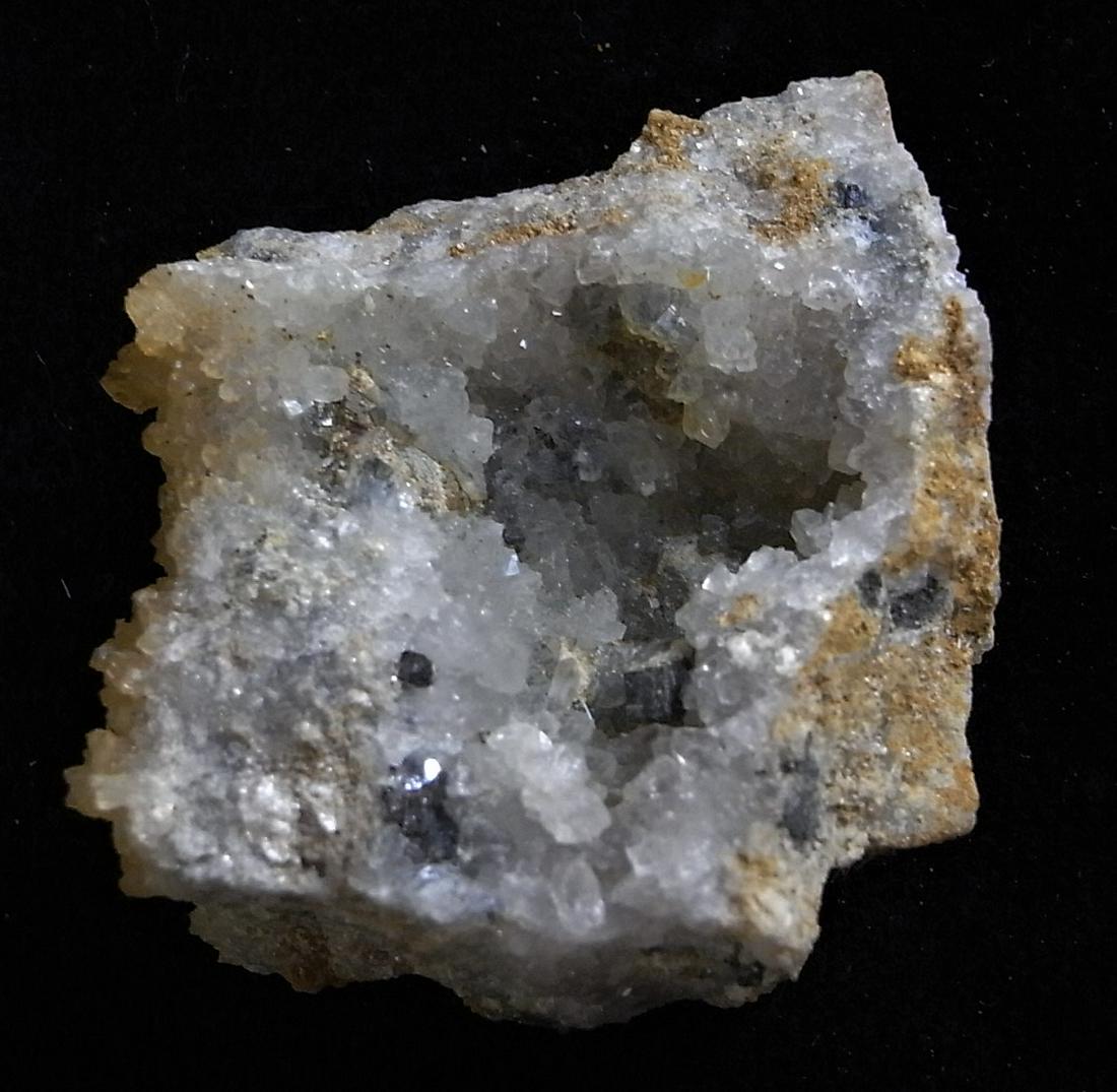 GALENA & QUARTZ - FROM OLD COLLECTION: Title: GALENA & QUARTZ - FROM OLD COLLECTION Origin: Jose Maestre Tunnel, Portman, La Union, Murcia, Spain Size: 3x2.5x1.5 cm / 33 gram Description:cavity covered with quartz and galena crystals Reser