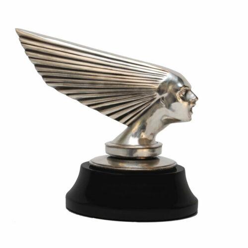 Art Deco Lalique Style Victorie Silver Cast Bronze Hood (1 of 2)