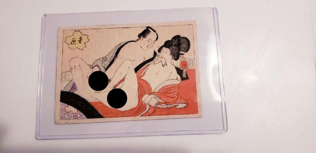 Yoshiwara Original Japanese Shunga Erotic Woodblock: Antique Original Yoshiwara Erotic Shunga woodblock print From the Meiji Period (1868-1912) Japan Extremely Collectible 5"X3 3/4" Reserve: $80.00 Shipping: Domestic: Flat-rate of $30.00 to anywhere wit