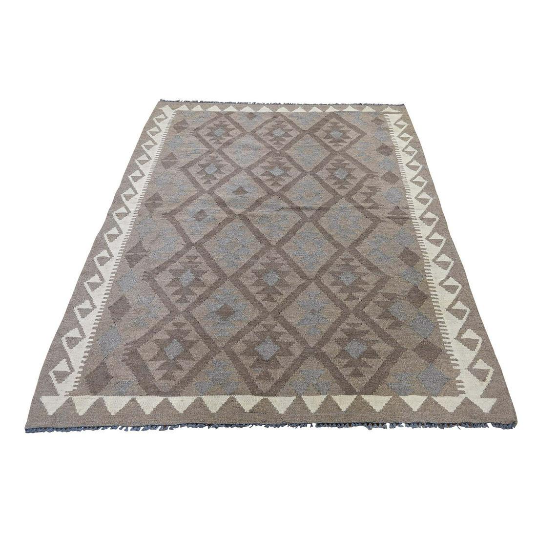 Undyed Natural Wool Afghan Kilim Reversible Hand Woven: Title: Undyed Natural Wool Afghan Kilim Reversible Hand Woven Oriental Rug Description: This is a truly genuine one-of-a-kind Undyed Natural Afghan Kilim Reversible Hand Woven Oriental Rug. It has bee