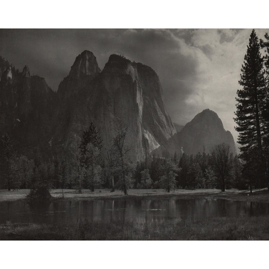 ANSEL ADAMS - Cathedral Rocks, Afternoon Storm: Artist: ANSEL ADAMS Print Title: Cathedral Rocks, Afternoon Storm Medium: Photo-engraving on glossy paper Printing Date: 1940's Printed in the USA Image Size approx: 7.5 x 9 inches Ansel Adams (1902-1