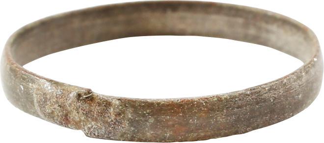 ANCIENT VIKING WOMAN’S WEDDING RING 850-1050 AD JEWELRY: No Reserve! Bronze originally gilt, size 6 1/4. Slightly rounded section 2.7mm width Originally gilt, this ring now has a very fine dark mottled patina. Gift boxed with certificate of authenticity. Vi