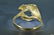 Signed Brutalist Retro 14 Karat Yellow Gold Pearl Ring - 3