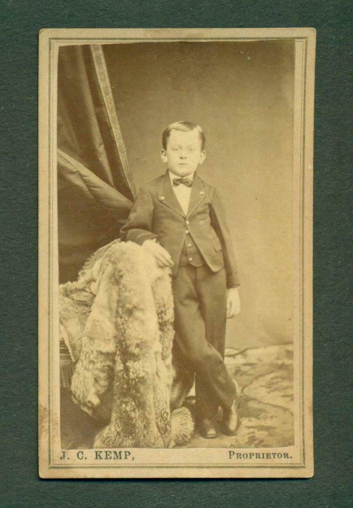 ca. 1860s STANDING PORTRAIT of BOY by JC KEMP FLYING (1 of 2)