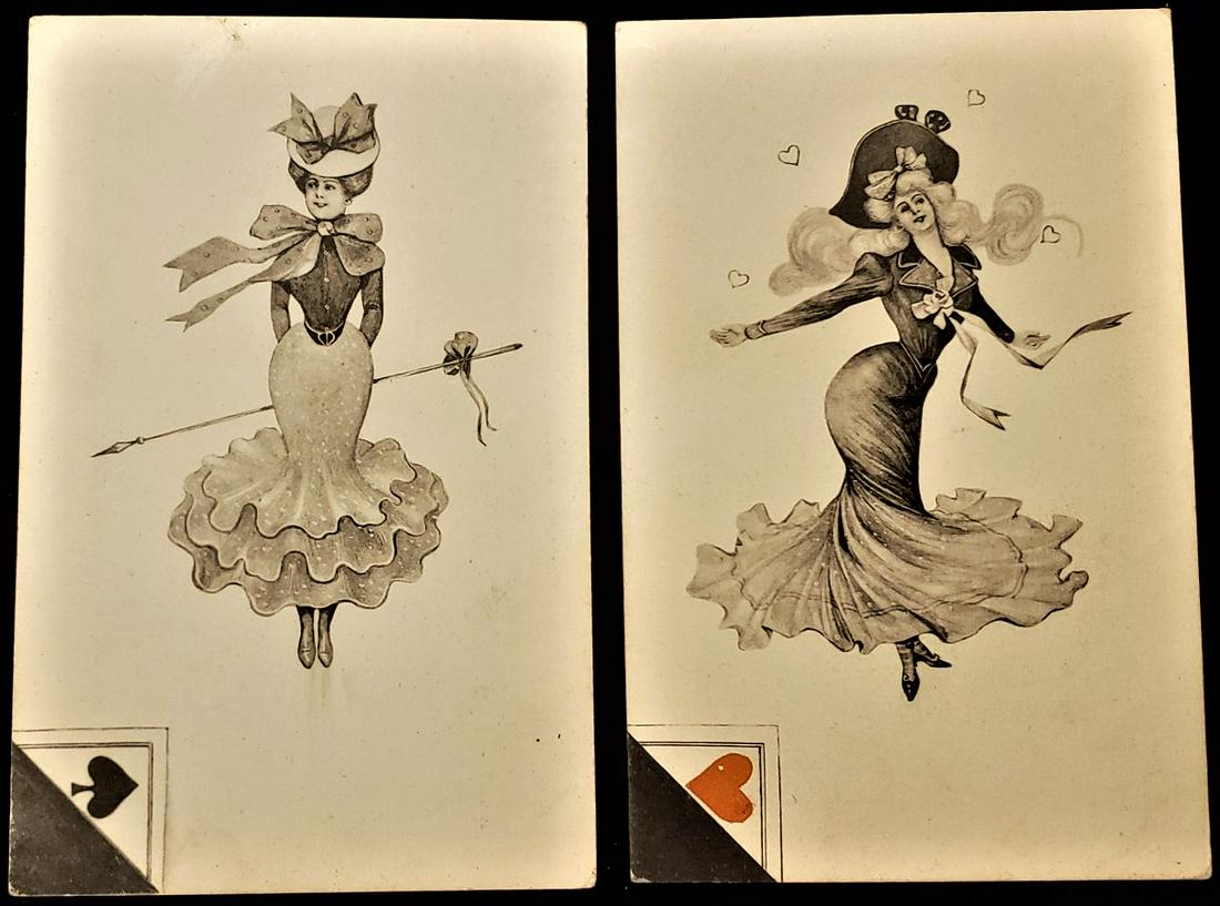 2 PLAYING CARD POSTCARDS (1 of 2)