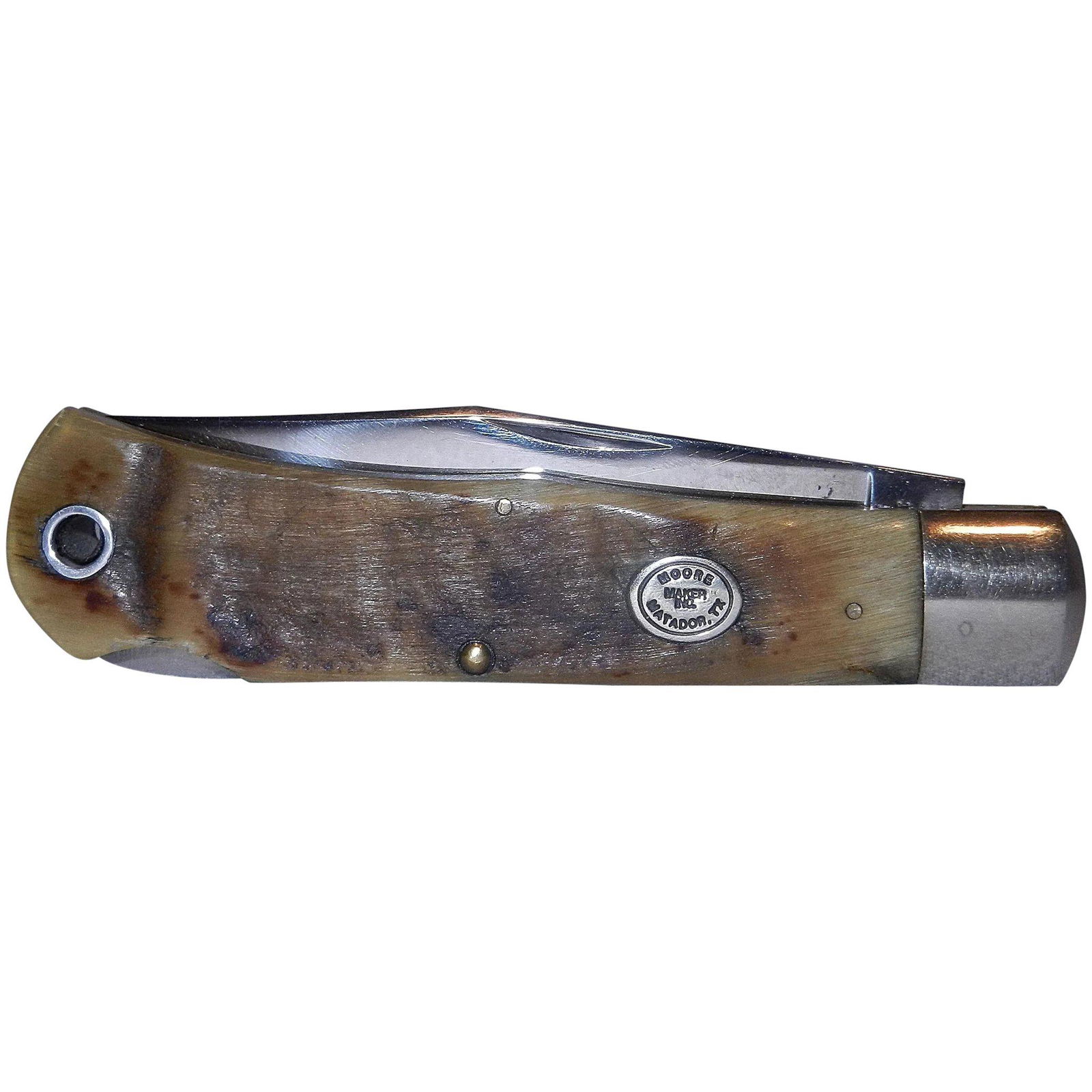 Vintage Moore Maker Inc Horn Handle Lockback Knife (1 of 9)