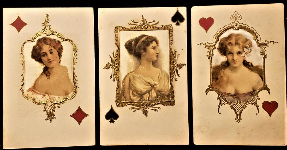 3 PLAYING CARD POSTCARDS (1 of 2)