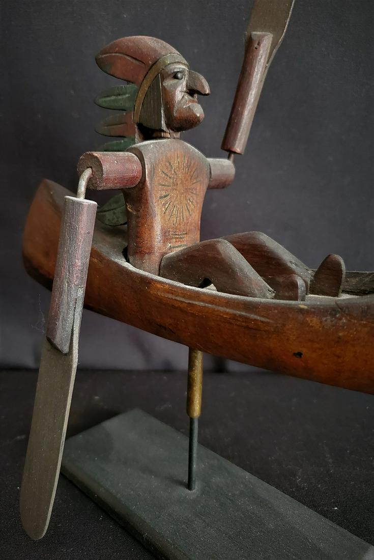 Whirligig, Native American in a canoe (1 of 4)