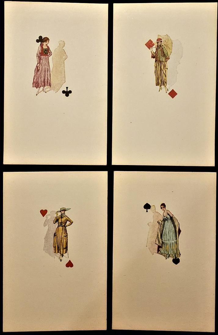 SET OF 4 PLAYING CARD POST CARDS (1 of 2)