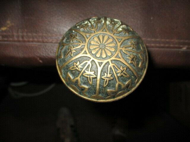Antique Gold Engraved Door Knob Top On Ash Wood Walking (1 of 8)