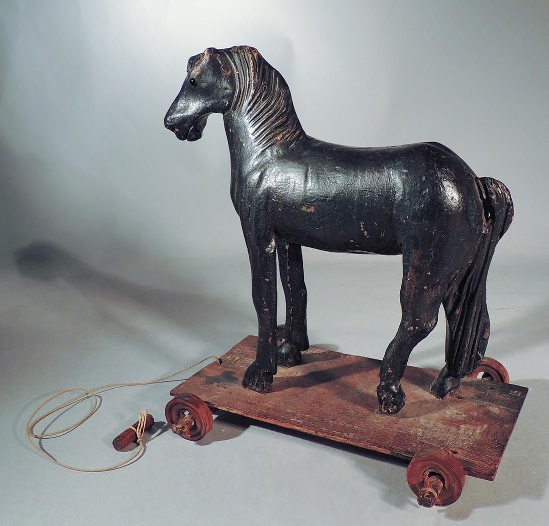Carved & Painted Horse Pull Toy (1 of 3)