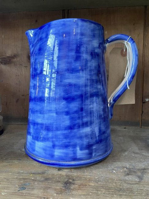 Italian Royal Blue Spongeware Pitcher (1 of 1)