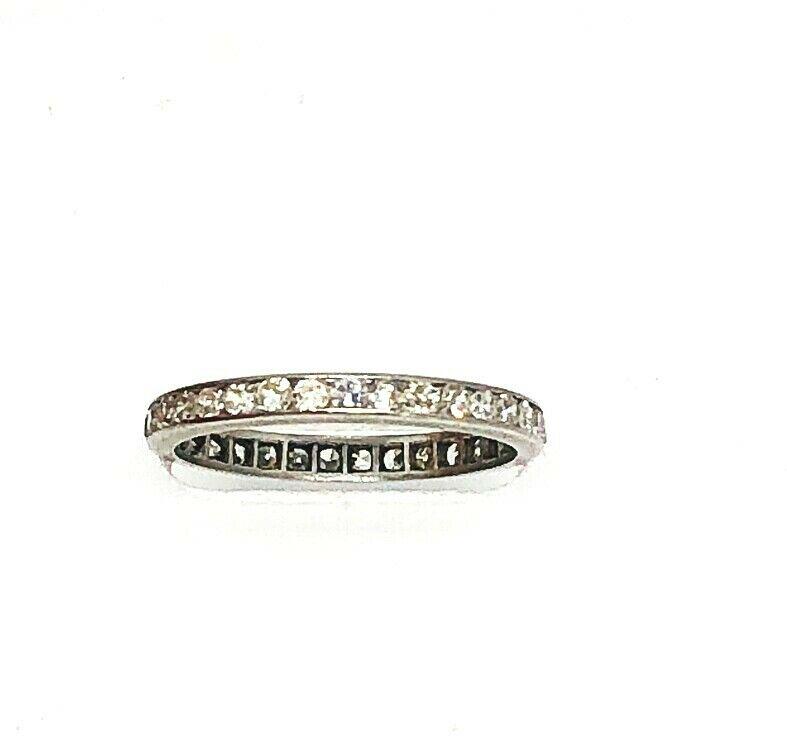 Vintage Diamond White Gold Eternity Band Ring 2mm (1 of 7)