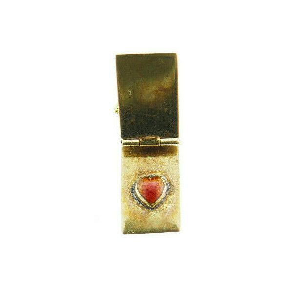 Vintage 14k Yellow Gold Enamel Heart Folding Charm (1 of 8)