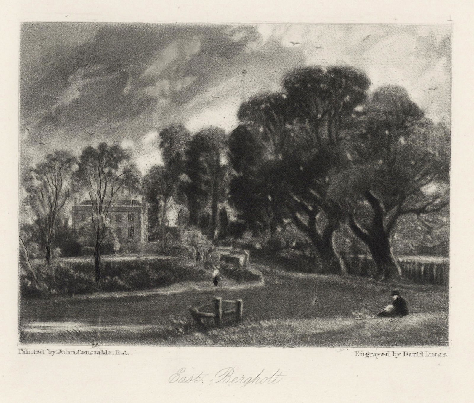Sir John Constable / David Lucas mezzotint "East: This beautiful mezzotint engraving was composed by John Constable and engraved by David Lucas. It is from the much sought-after "English Landscape" series; this impression on cream wove paper is from