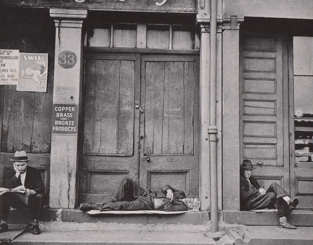 WALKER EVANS - South Street, NY, 1932: Artist: WALKER EVANS Print Title: South Street, NY, 1932 Printing Date: 1930’s Medium: Photoengraving Printed in: the USA Image Size: 5.5 x 7” Walker Evans(1903–1975) was one of the most of the