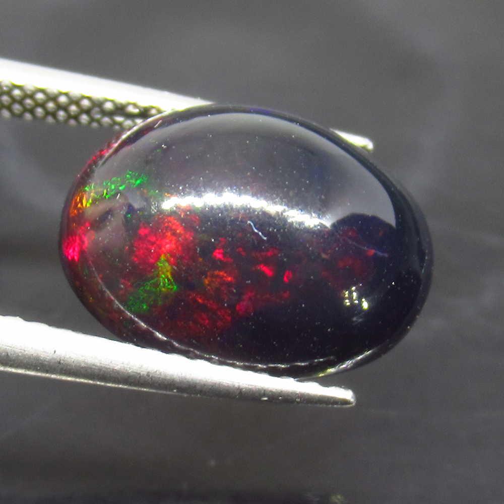 4.32 Ct Geuine Ethiopian Fire Black Opal Oval Cab (1 of 2)