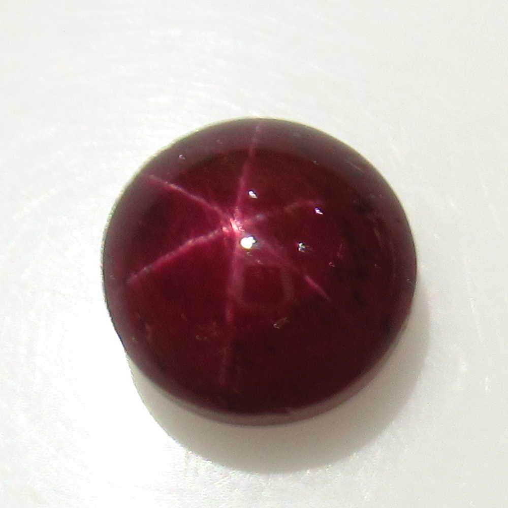 3.42 Ct Natural Six Line Star Ruby Round Cab (1 of 2)