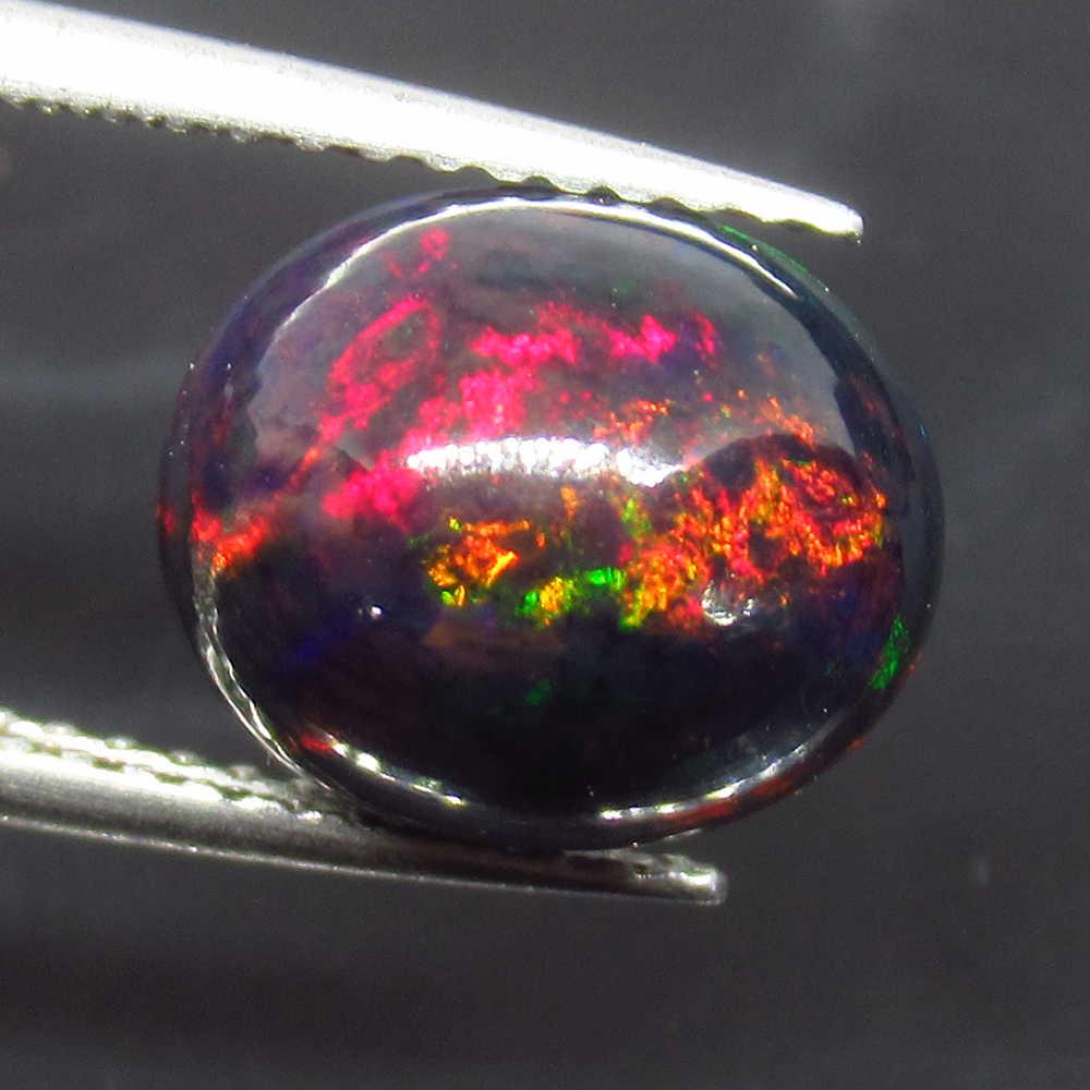 2.46 Ct Geuine Ethiopian Fire Black Opal Oval Cab (1 of 2)