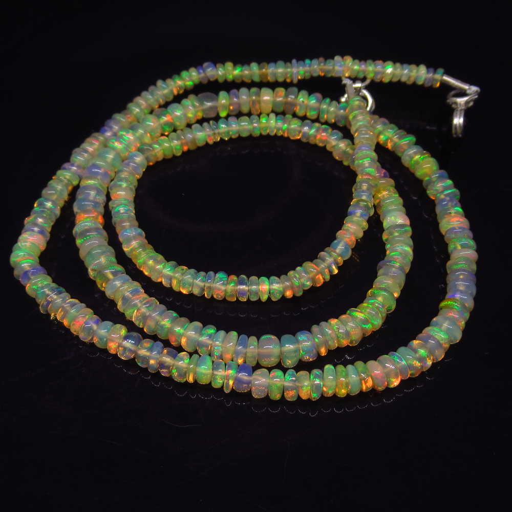 39.84 Ct 925 Silver 275 Fire Opal Beads Necklace (1 of 3)