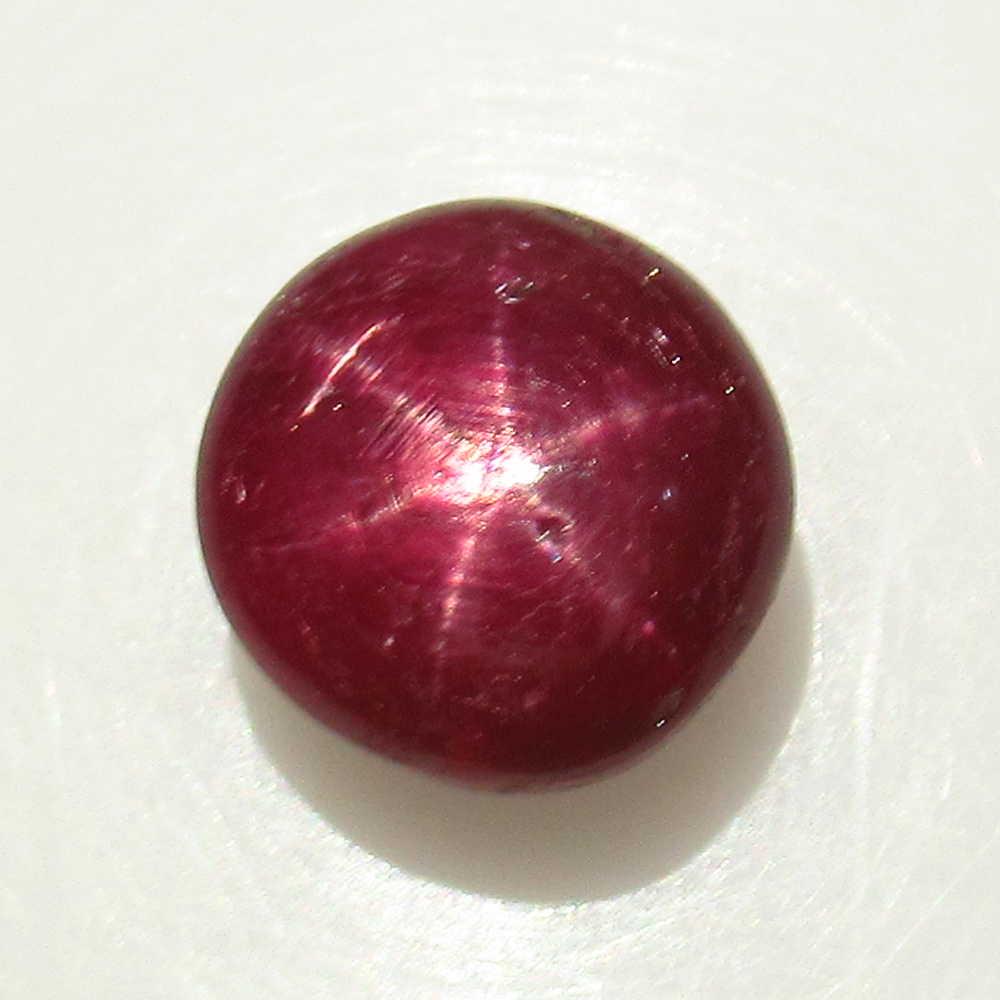 3.94 Ct Natural Six Line Star Ruby Round Cab (1 of 2)
