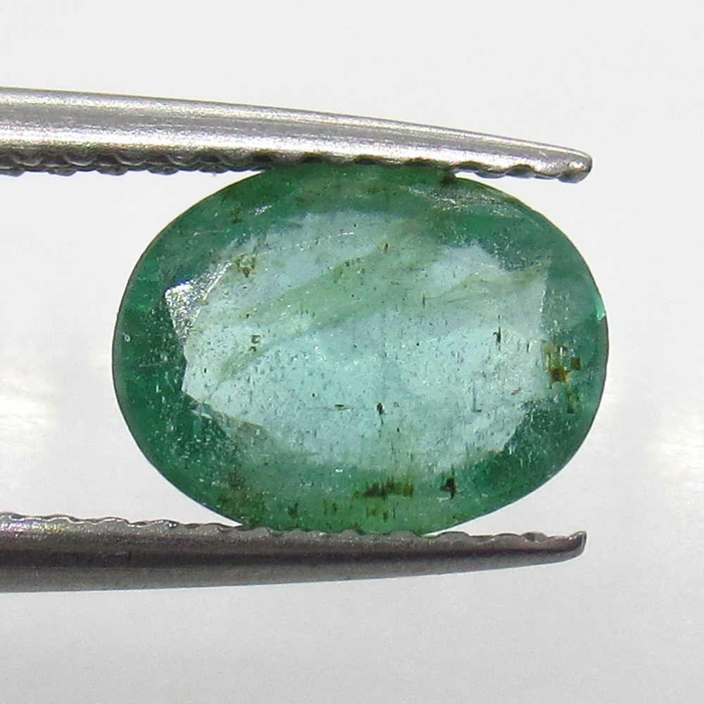 1.10 Ct Natural Zambian Emerald Oval Cut (1 of 2)