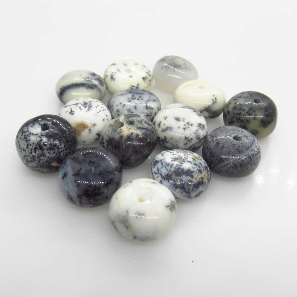 51.08 Ct Natural 14 White Dendrite Opal Round Beads (1 of 2)
