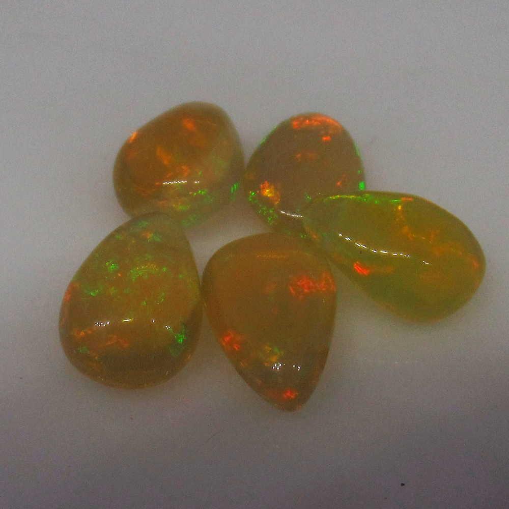 4.00 Ct Natural 5 Ethiopian Multi-Color Fire Opal Pear (1 of 2)